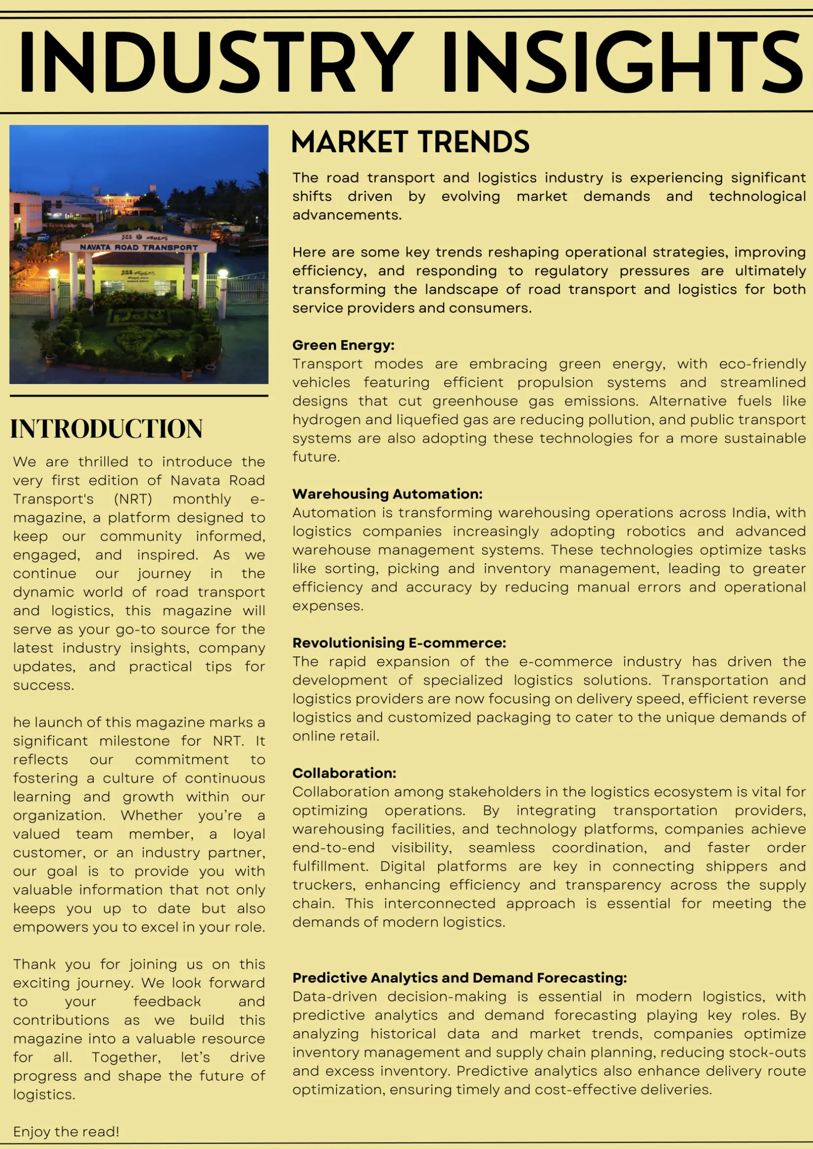 E-MAGAZINE NAVATA ROAD TRANSPORT